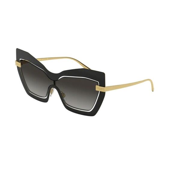 DOLCE & GABBANA DG2224 Cat Eye Sunglasses12688G-GOLD/BLAC
